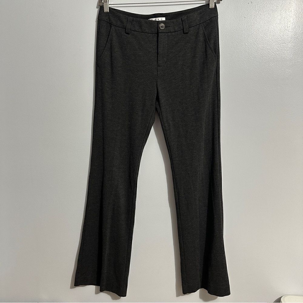 Cabi Womens Dress Pants Size 10 Charcoal Gray Flat Front Pockets Flared Leg